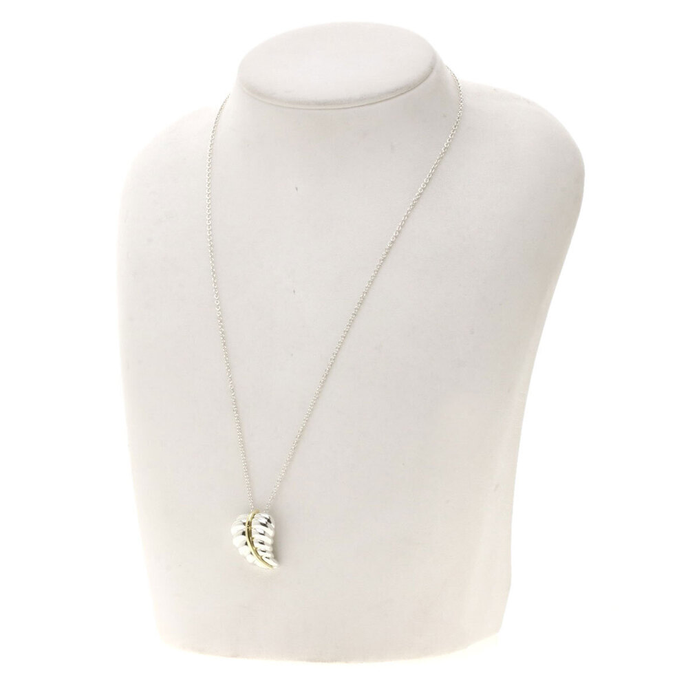 Tiffany Leaf Necklace Silver Yellow Gold Co - Picture 5 of 5